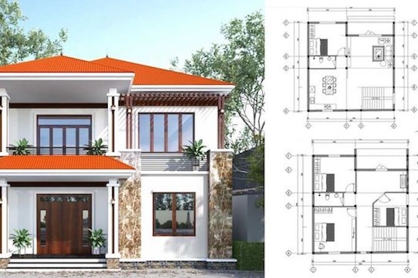 Hướng dẫn cách tính diện tích xây dựng nhà 2 tầng?