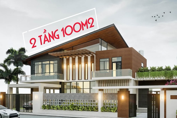 23 Mẫu thiết kế nhà biệt thự 2 tầng 100m2 triệu người mơ ước
