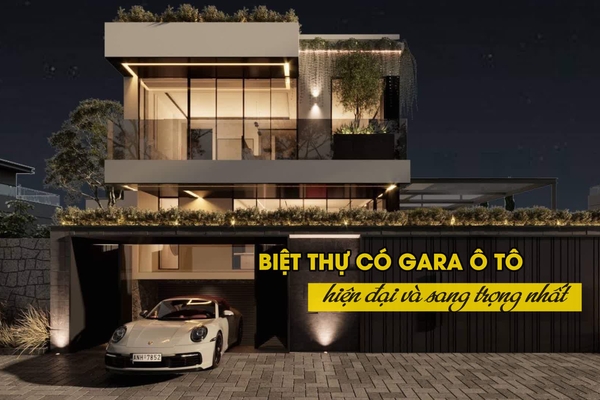 Tổng hợp các mẫu biệt thự có gara ô tô sử dụng mái nhật, thái đẹp