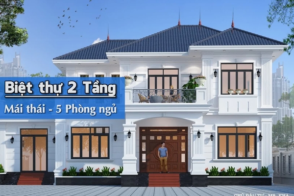 Các mẫu nhà 2 tầng mái thái 5 phòng ngủ rộng rãi tiện nghi nhất