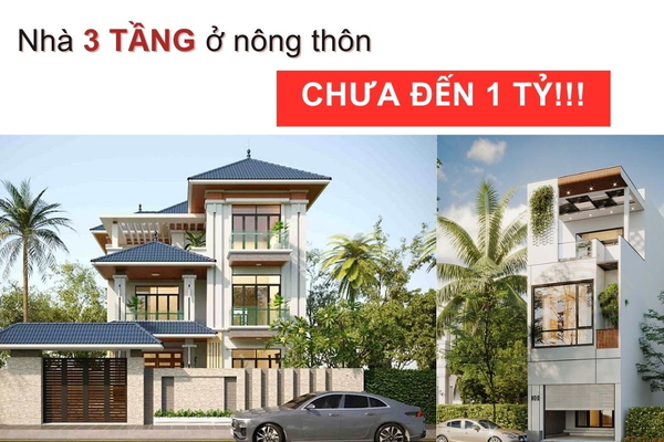 45 Mẫu nhà 3 tầng đẹp ở nông thôn chi phí xây dựng chưa đến 1 tỷ