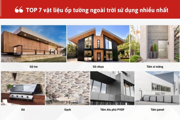 TOP 7 vật liệu ốp tường ngoài trời bền đẹp, chống thấm chịu nước tốt