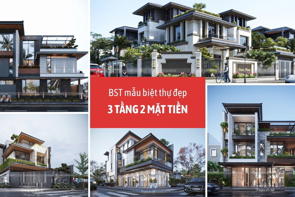25+ Mẫu thiết kế biệt thự Hiện Đại 3 Tầng 2 Mặt tiền - CỰC SANG 