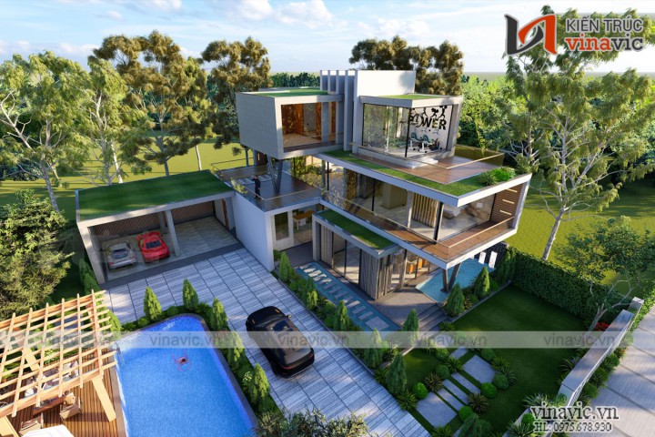 Biệt thự hiện đại có hồ bơi kiểu singapore ở Quảng Bình