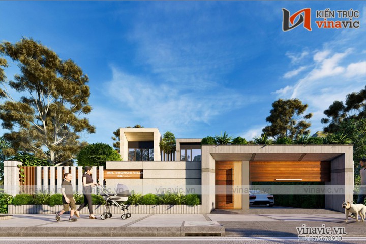 Biệt thự 2 tầng hiện đại 500m2 có hồ cá koi ở Mộc Châu- Sơn La BT2008