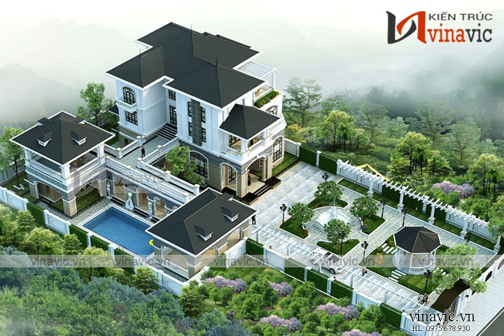 Mẫu thiết kế biệt thự 3 tầng cao cấp ở Đảo Phú Quốc- Kiên Giang BT1699