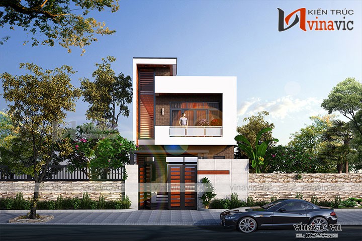 Mẫu nhà ống 2 tầng mặt tiền 5m 3 phòng ngủ hiện đại đơn giản