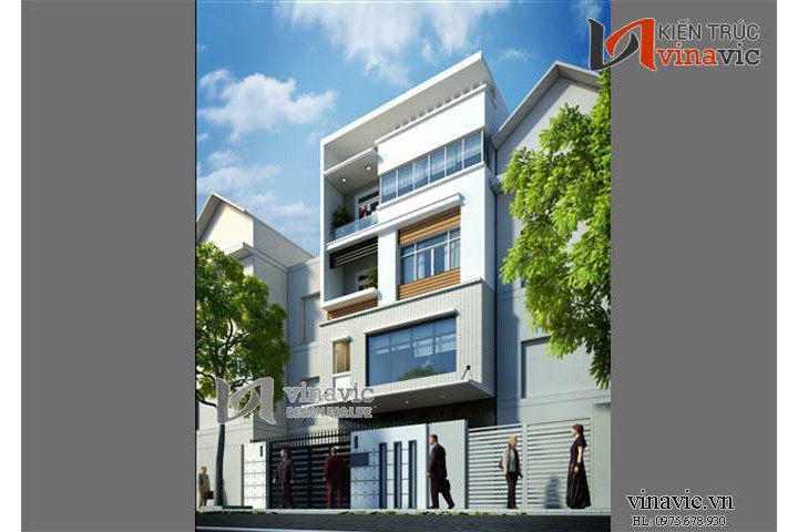 Mẫu thiết kế nhà ống đẹp 5 tầng hiện đại NO1432