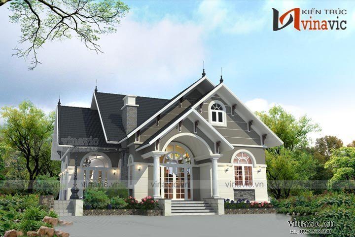 Mẫu nhà mái thái 1 tầng 4 phòng ngủ kích thước 13x13m ở Phú Thọ BT1522