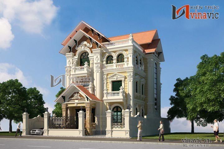 Biệt thự đẹp 3 tầng phong cách cổ điển BT1423