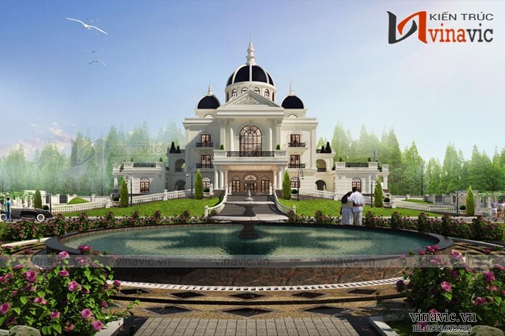 Biệt thự Châu Âu sang trọng lịch lãm kiểu tân cổ điển BT1642