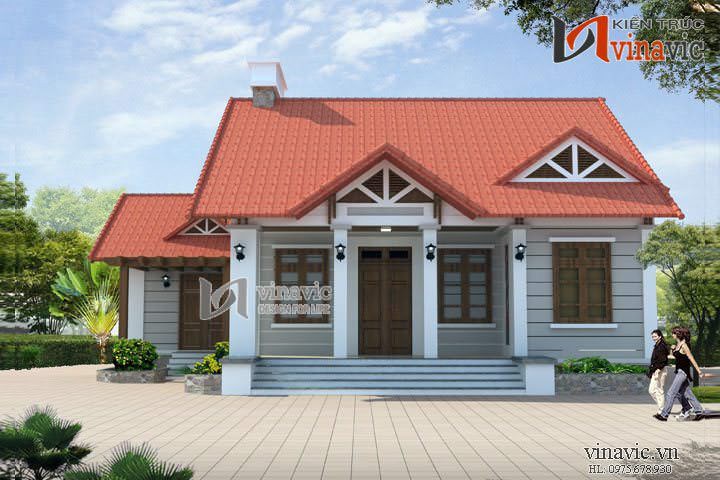 Thiết kế nhà 1 tầng 3 phòng ngủ đẹp diện tích 11mx16m ở Hòa Bình