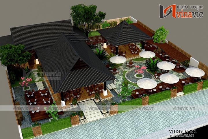 Mẫu thiết kế nhà hàng đẹp quấn hút mọi khách hàng NH08