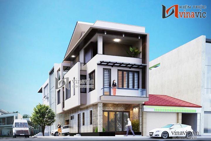 Mẫu thiết kế nhà ống đẹp 3 tầng 2 mặt tiền thông thoáng NO1403