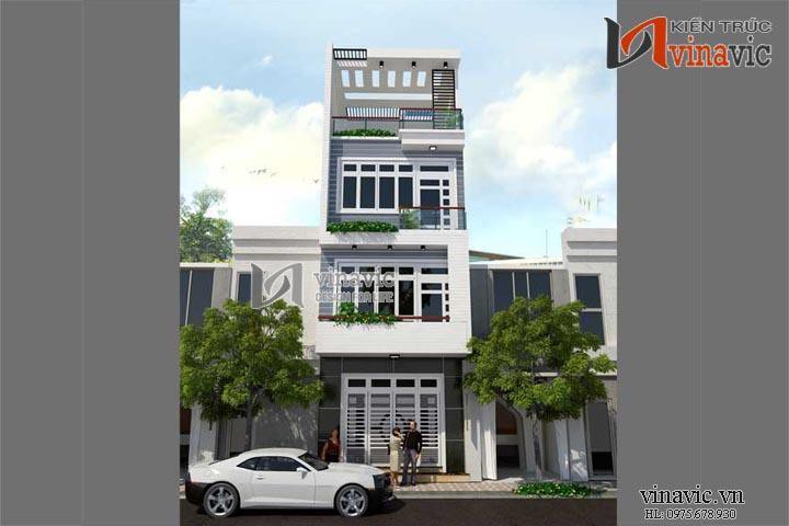 Mẫu thiết kế nhà ống đẹp nổi bật chỉ với diện tích 4,5 x 10m NO1402