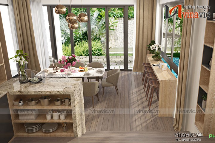 Mẫu thiết kế nội thất hiện đại cho căn Biệt thự 3 tầng NTBT1800
