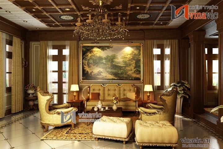 Ngắm nhìn nội thất đẳng cấp biệt thự cổ điển NTB1405