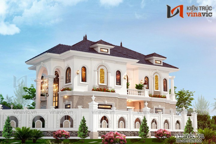Biệt thự 2 tầng tân cổ điển 160m2 ở Bắc Giang  BT2006