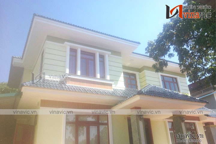 Hoàn thiện công trình biệt thự 2 mái thái ấn tượng TCBT1688