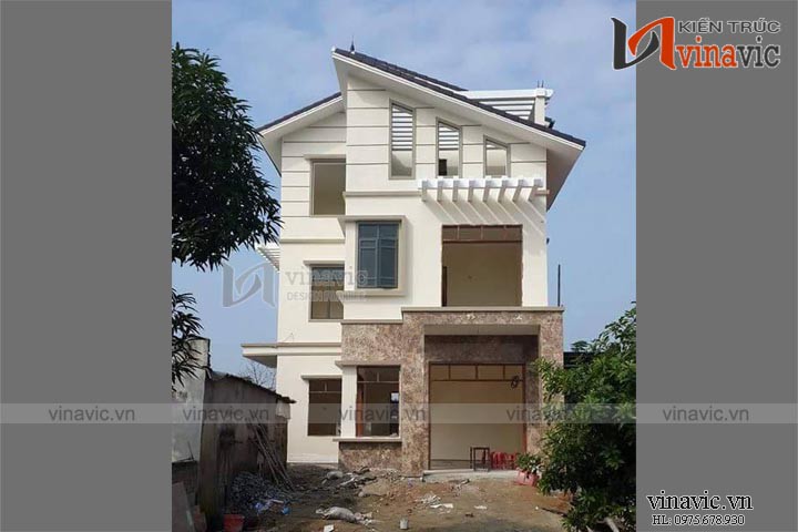 Hình ảnh thực tế thi công xây dựng nhà biệt thự 3 tầng TCBT1487