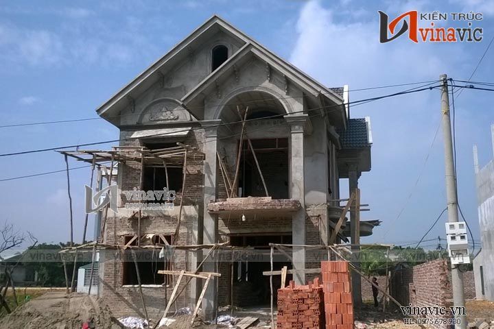 Xây nhà trọn gói công trình biệt thự 2 tầng TCBT1498 tại hà nội