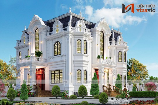 Biệt thự dinh thự cổ điển 3 tầng 500m2 ở Đông Anh Hà Nội BT2001