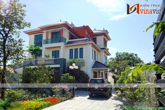 Mẫu thiết kế nhà mặt tiền 12m đẹp diện tích 170m2 Ninh Bình TCBT1663