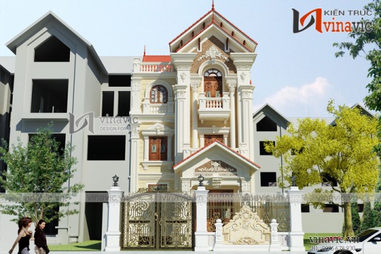 Biệt thự kiểu Pháp cổ 3 tầng mặt tiền 8m mức đầu khoảng 2.5 tỷ BT1658