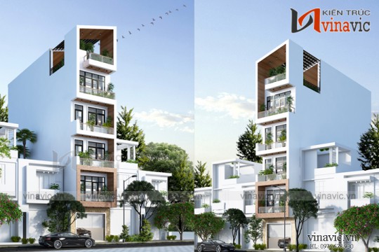 Mẫu thiết kế nhà phố 6 tầng hiện đại thanh thoát NO1818
