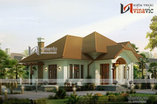 Mẫu biệt thự vườn 1.5 tầng 150m2 4 phòng ngủ  BT1420