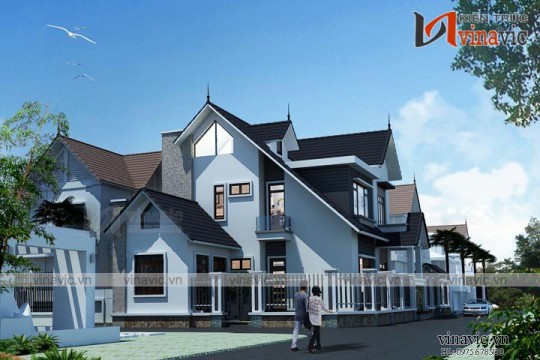 Biệt thự đẹp 2 tầng mái thái 130m2 trên dưới 1 tỷ diện tích 14x10m BT1639