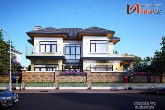 Biệt thự 2 tầng 100m2 3 phòng ngủ thiết kế hiện đại ở Phú Thọ BT1668