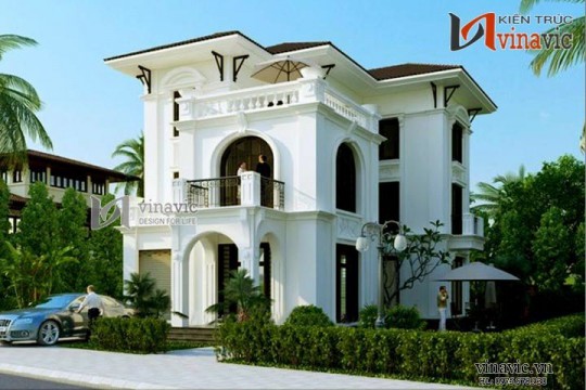 Biệt thự 3 tầng tân cổ điển đẹp kết hợp phong cách châu âu BT1470
