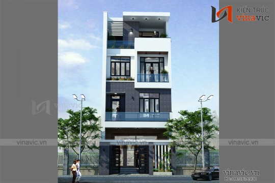 Xem mẫu thiết kế nhà ống đẹp 4 tầng phong cách hiện đại NO1424