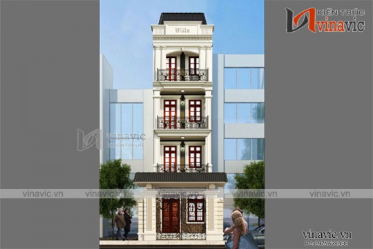 Mẫu thiết kế nhà ống 4 tầng nhẹ nhàng tinh khôi NO1626