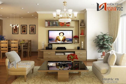Nội thất căn hộ 80m2 3 phòng ngủ nhỏ xinh NTC1410
