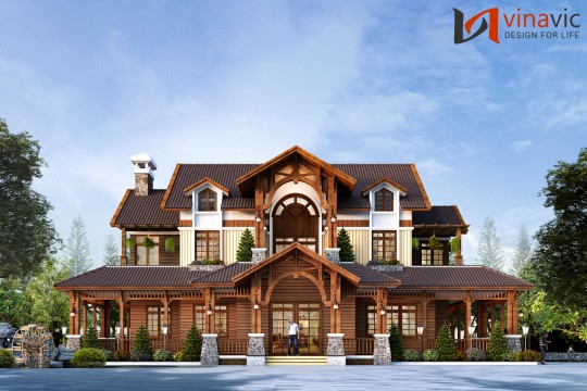Siêu phẩm nhà đẹp 2 tầng làm bằng gỗ Conwood 