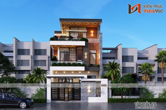 Nhà phố mặt tiền 6m dài 18m 3 tầng hiện đại BT2024