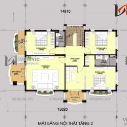 Mẫu nhà 100m2 3 tầng 4 phòng ngủ mặt tiền 8m dự kiến đầu tư 1,7 tỷ BT1488