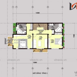 Mẫu nhà 4 tầng 110m2 mặt tiền rộng 7m thiết kế tân cổ điển  BT1500