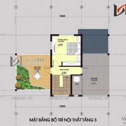 Biệt thự 120m2 5 phòng ngủ 3 tầng 1 P.Khách, 1 P.Bếp ăn, 2 P.WC BT1487