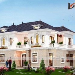 Biệt thự 2 tầng tân cổ điển 160m2 ở Bắc Giang  BT2006