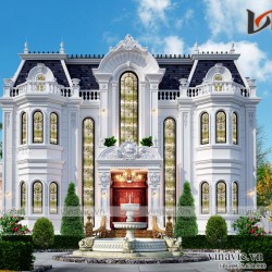 Biệt thự dinh thự cổ điển 3 tầng 500m2 ở Đông Anh Hà Nội BT2001