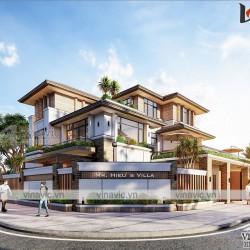 Biệt thự 3 tầng 2 mặt tiền hiện đại kích thước 11x15m ở Bình Dương BT2020