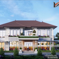 Biệt thự hiện đại 2 tầng có vườn cây ao cá cây xanh quanh nhà BT2002