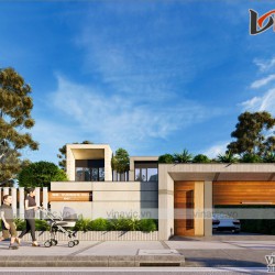 Biệt thự 2 tầng hiện đại 500m2 có hồ cá koi ở Mộc Châu- Sơn La BT2008