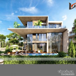 Biệt thự hiện đại 250m2 3 tầng kt 16x16m có hồ bơi ở Quảng Bình BT2013