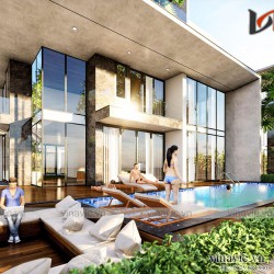 Biệt thự hiện đại 250m2 3 tầng kt 16x16m có hồ bơi ở Quảng Bình BT2013