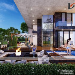 Biệt thự hiện đại 250m2 3 tầng kt 16x16m có hồ bơi ở Quảng Bình BT2013