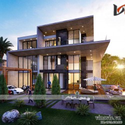 Biệt thự hiện đại 250m2 3 tầng kt 16x16m có hồ bơi ở Quảng Bình BT2013